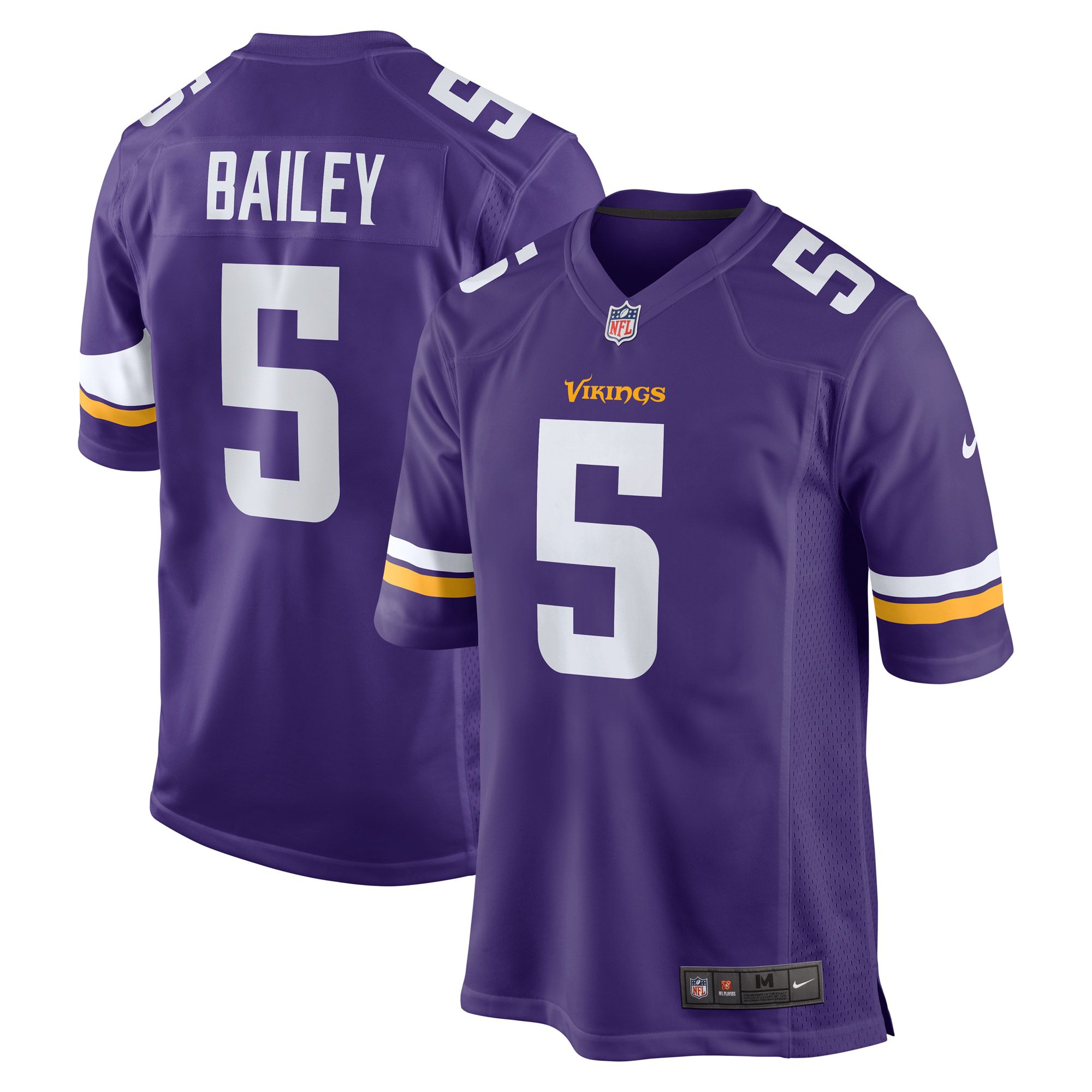 Men Minnesota Vikings #5 Dan Bailey Nike Purple Game Retired Player NFL Jersey->minnesota vikings->NFL Jersey